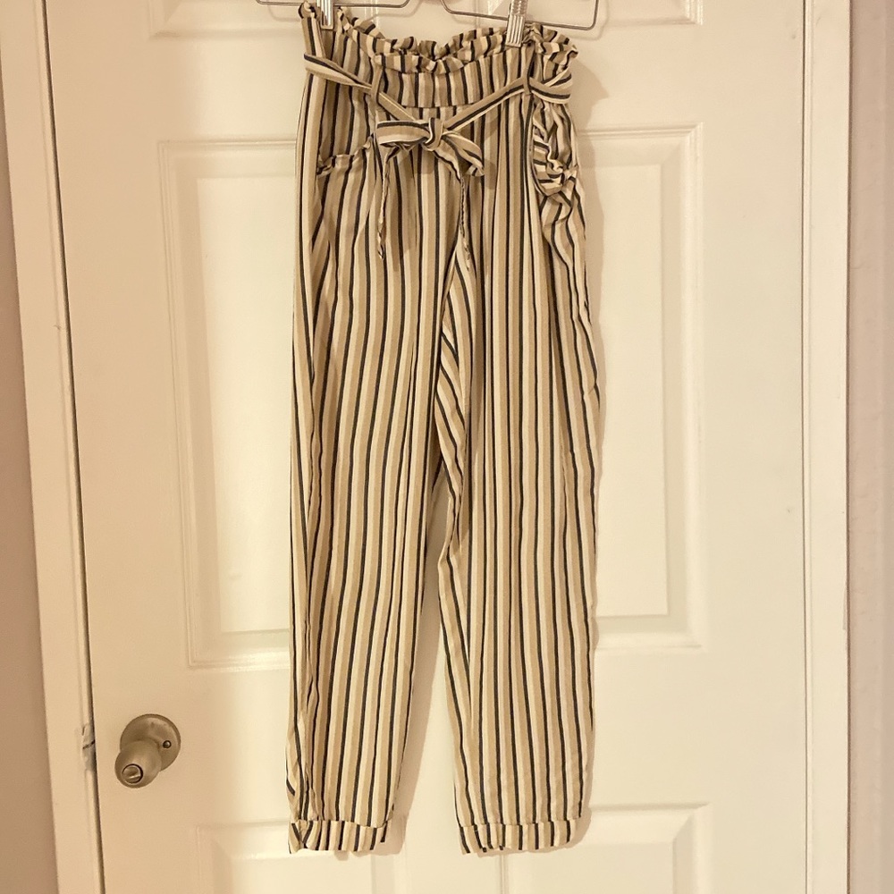 Zara work stripe pants xs